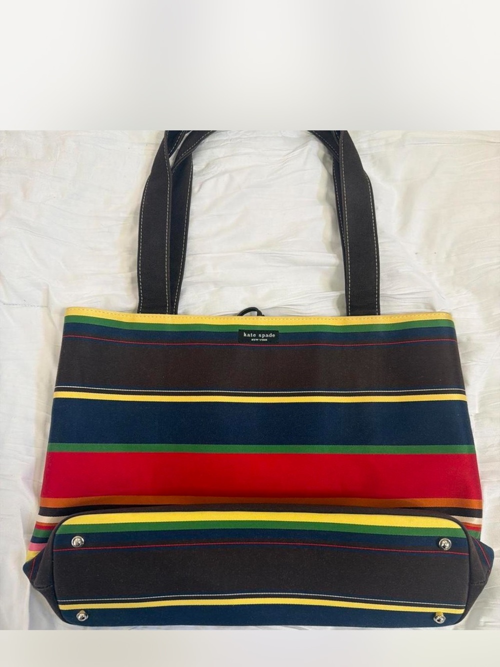 kate spade striped canvas tote